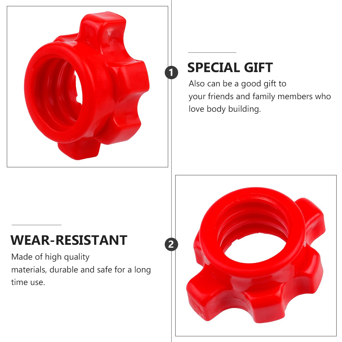 Kisangel 4Pcs Dumbbell Screw Spinlock Collars - Fixed Nut Barbell Collars Dumbbell Screw Clamps for Fitness Equipment Weight