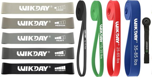 WIKDAY Resistance Bands Total 10PCS, Pull Up Assistance Bands, Workout Bands Set with Door Anchor, Elastic Bands for Body Stretching, Crossfit Training at Home/Gym Men & Women