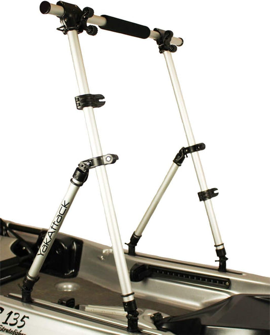 YakAttack CommandStand Universal Kayak Stand Assist Bar | Adjustable Width | Includes Paddle Holders & Accessory Mounts | Track or Flat Mount | Folding Frame | Made in USA