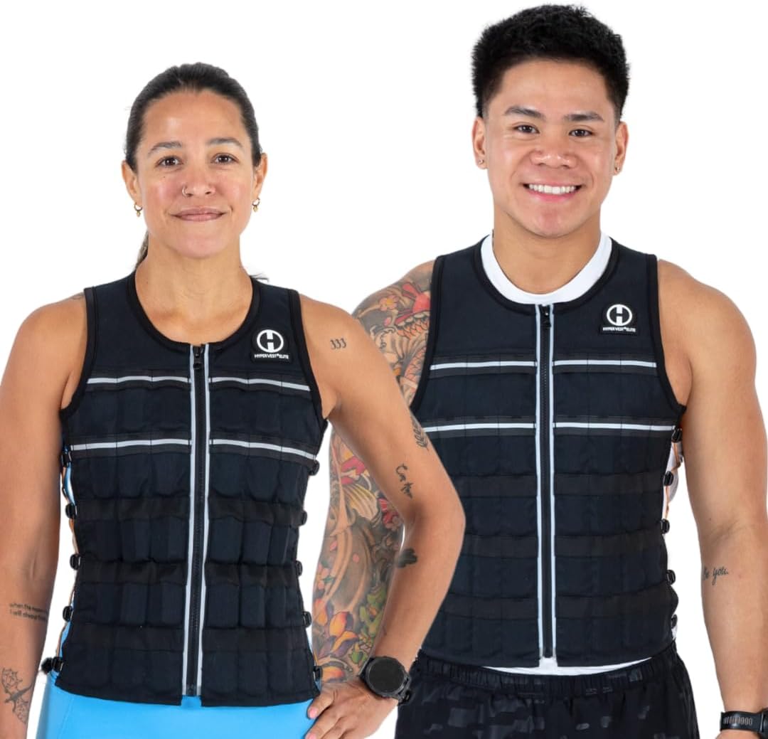 Hyperwear Hyper Vest ELITE Fully Adjustable Weight Vest - Stretch CORDURA® Fabric Zipper Thin Steel Weights - Weighted Vests for Running, Strength, Endurance, Walking - Sizes S, M, L, XL