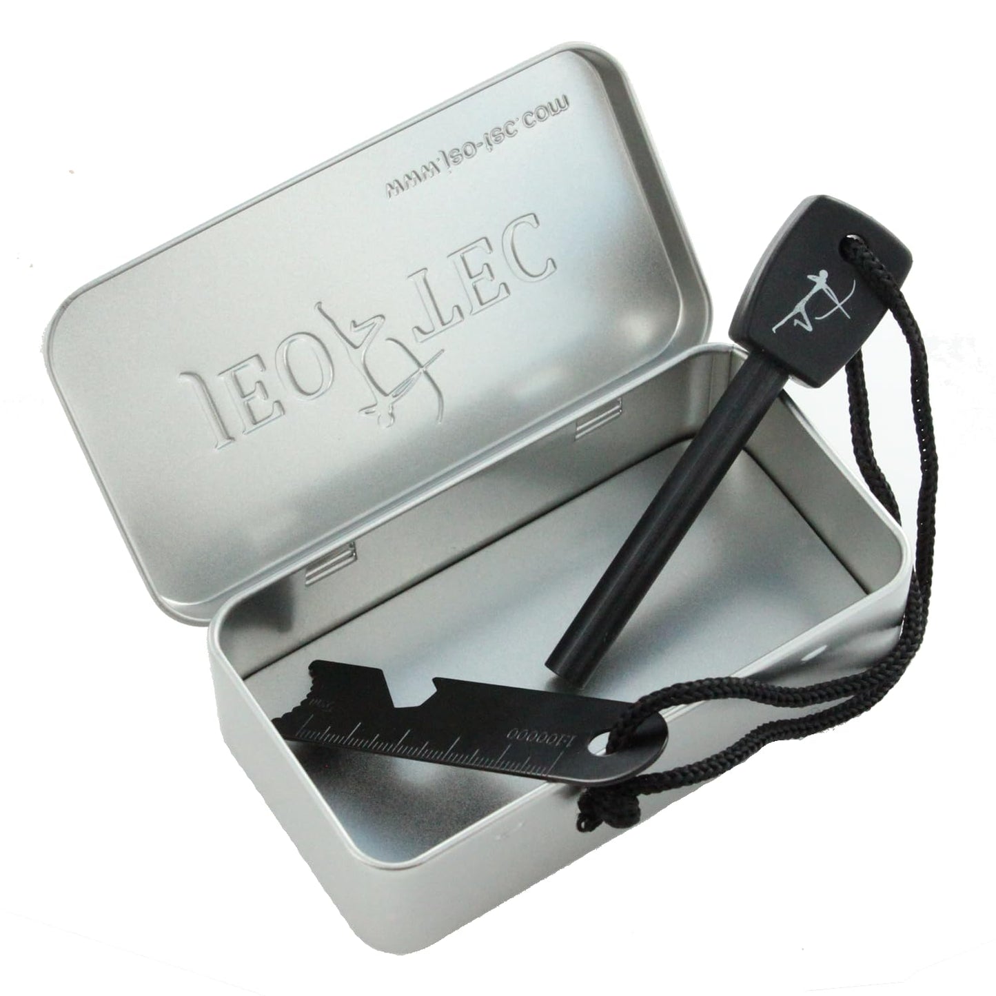 4 Inch Survival Ferrocerium Flint Fire Starter, Ferro Rod for Camping, Hiking, Survival Accessory and Tin Box