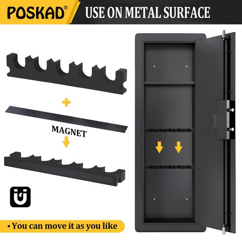 Poskad Foam Gun Rack,Rifle Rack,Gun Rest,Magnetic Barrel Rest for Gun Safe Organizer,Indoor & Outdoor Gun Racks,Gun Safe Accessories,Gifts for Hunters(2 Pack)