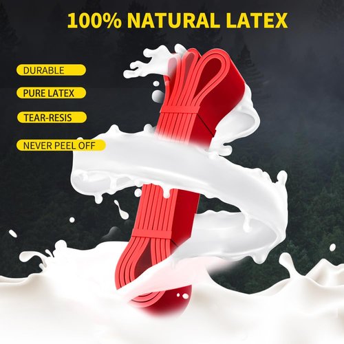 ROSAPOAR Resistance Band Pull up Band Fitness Exercise Bands Natural Latex for Workout Body Stretch Powerlifting Band Fitness Sport Training at Home/The Gym - Red
