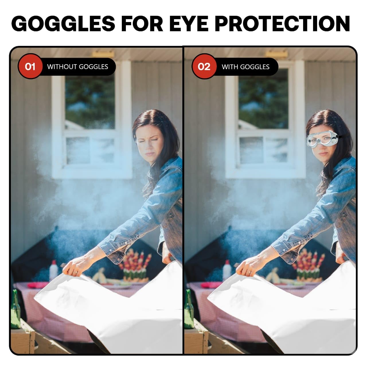 HD FLAME GUARD Comprehensive Fire Safety Kit | 2 Fire RED Blankets, Goggles, Hooks, Gloves | 40x40 INCH Size | Convenient Alternative to Bulky Extinguishers | Ensure Safety Effortlessly