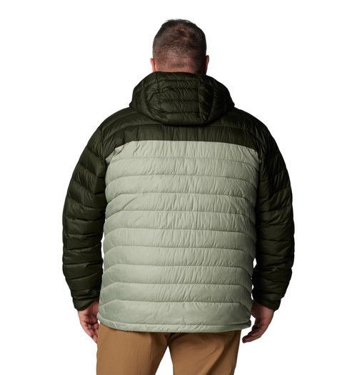 Columbia Men's Powder Lite II Hooded Jacket, Safari/Greenscape, 6X Big