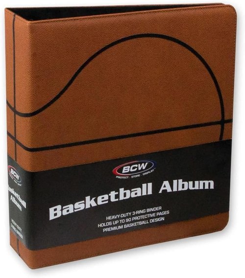 BCW 3-inch Sports Collectors Album - Basketball | Storage for Over 800 Cards | Ideal for Organizing Baseball, Football, Basketball Trading Cards | Aesthetic Display for Sports Memorabilia Enthusiasts