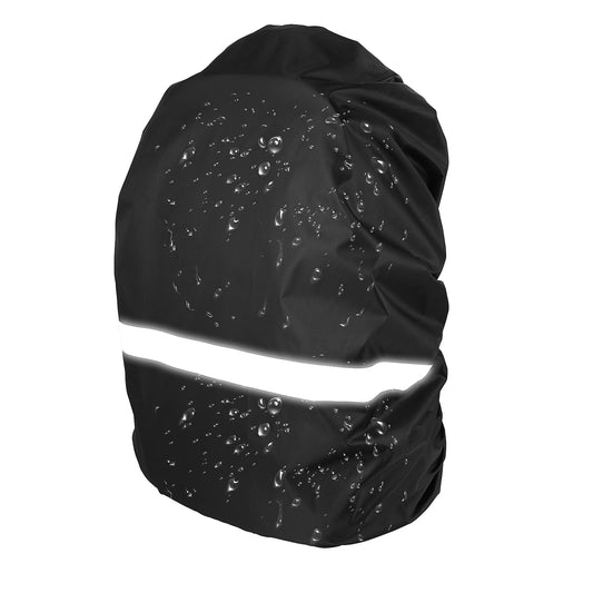 Jeffdad Waterproof Backpack Rain Cover, Foldable Hi-Visibility Reflective Strips Anti-dust Ultralight Rain Cover for Hiking Camping Cycling Traveling (26-40L)(Black)