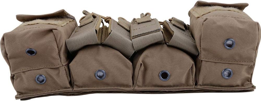 Tactical Chest Vest Rig Adjustable X Harness with 5.56 9mm Rifle Mag Pouches for Airsoft Shooting Wargame Paintball
