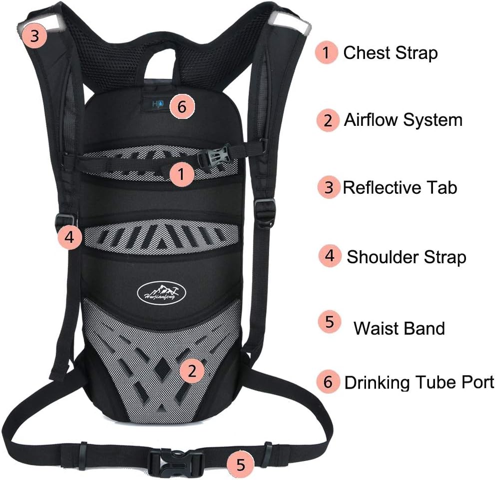 Outdoor Riding Backpack, Outdoor Sport Backpack with Water Bladder Design Biking Backpack Bike Rucksack Hydration Backpack Outdoor Gear for Skiing Running Hiking Cycling Backpack (Blue)