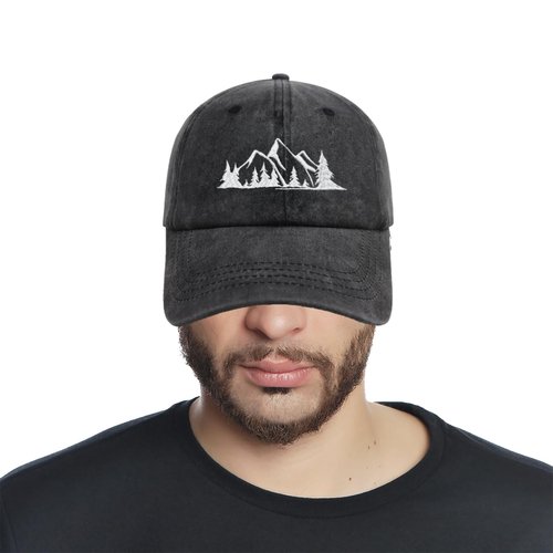 Mountain Hat for Men Women, Funny Adjustable Mountain Baseball Cap Embroidered Cotton Hiking Camping Explore Outdoor Cap Mountain Dad Hat