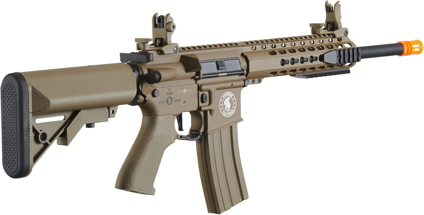 Lancer Tactical Gen 2 LT-19 Airsoft M4 Carbine 10" Electric Full/Semi-Auto Airsoft AEG Rifle, Included 6mm 0.20g BBS, Charger, and Battery