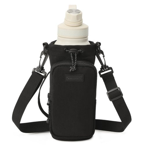 SEPWIK Water Bottle Carrier Bag with Phone Pocket 40oz Water Bottle Holder Pouch with Adjustable Strap for Walking Hiking Camping Gym Scandihome Series