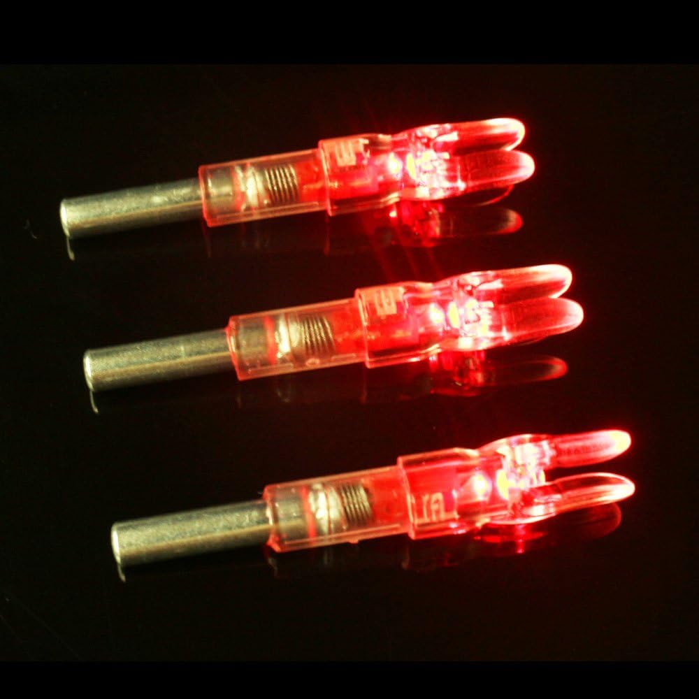 6PCS-New S Lighted Nock for Arrows with .244/6.2mm Inside Diameter Led Nocks with Switch Button for Archery Hunting