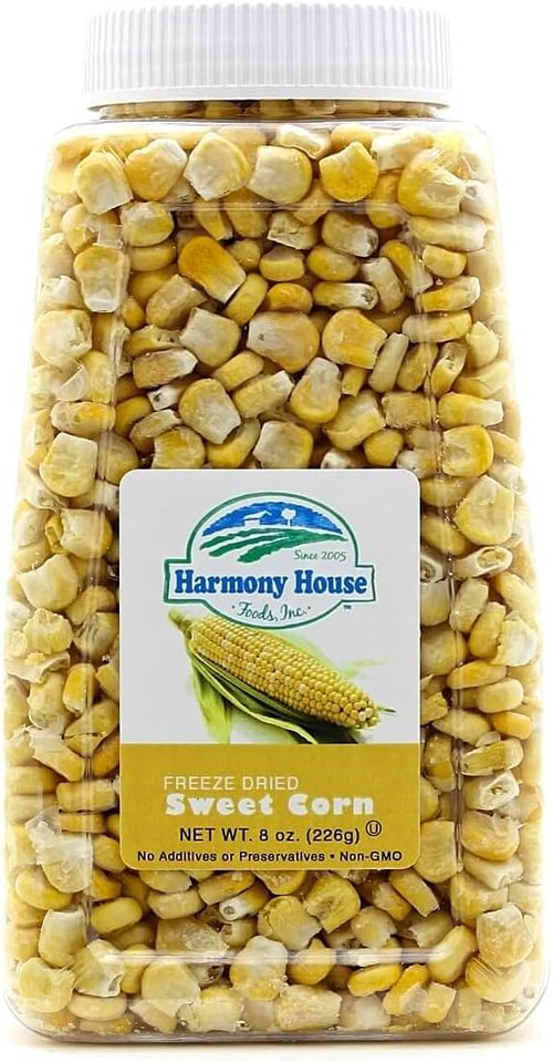 Harmony House Premium Sweet Corn Freeze-Dried - 100% Natural, Healthy Snack Foods