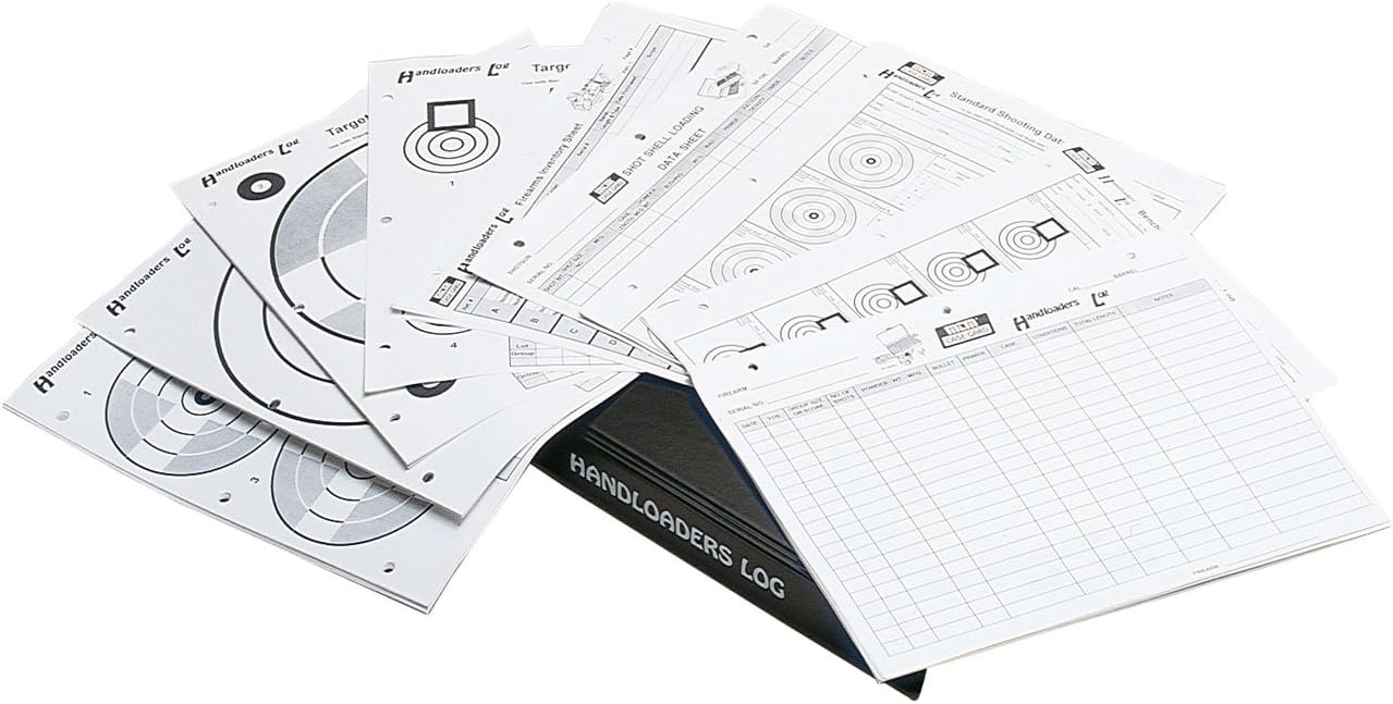 MTM HL-95 Handloaders Log for Rifle Handgun Shotgun - 200 Free Targets included, USA Made, White