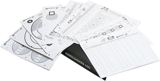 MTM HL-95 Handloaders Log for Rifle Handgun Shotgun - 200 Free Targets included, USA Made, White