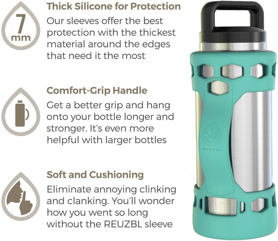 REUZBL Bottle Bumper Silicone Boot Sleeve Protector Accessories with Handle for 26 oz & 36 oz Stainless Steel Water Bottles