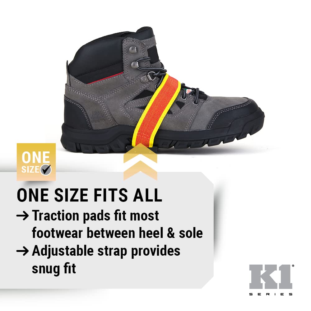 K1 Mid-Sole Ice Cleats for Men & Women - Rotatable Traction Aids For Winter Snow - Hi Vis - Low Profile