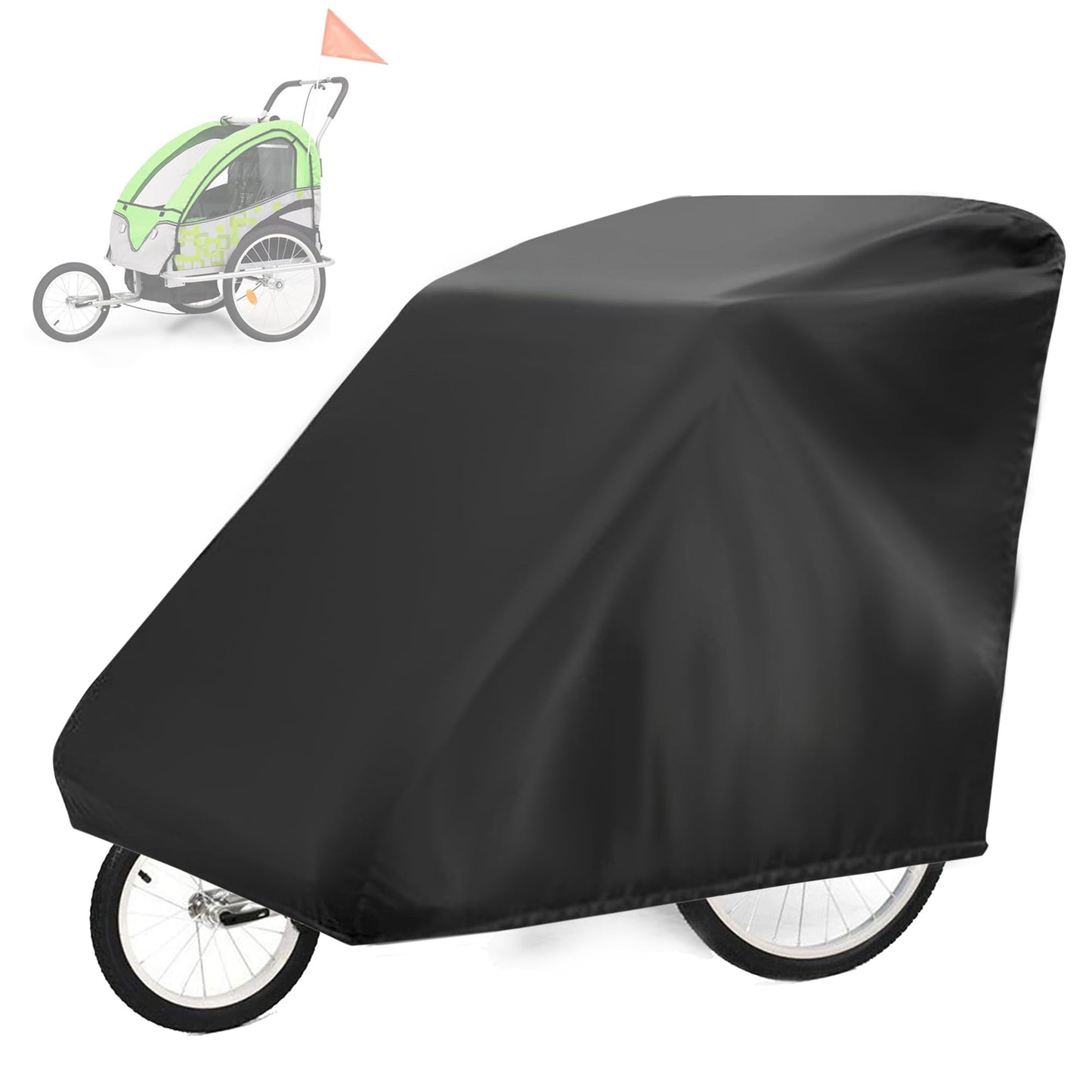 Amazing Fair Bicycle Trailer Cover - Waterproof Oxford Material with PU Coating, UV Resistant, Windproof and Dustproof, Suitable for 55x33x39 inches (140x84x100 cm) Trailers.