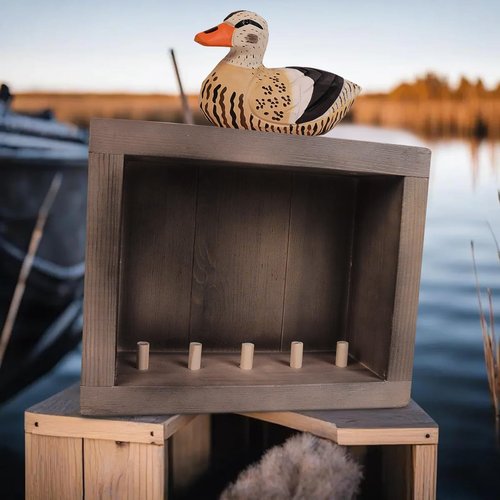 Nosadi Duck Call Display Case Handcrafted Wooden DuckCall Box for 5 Duck Calls - Duck Call Storage Shelf Cabinet for Duck Hunting Enthusiasts or Home Decoration, 12.6"x6.3"