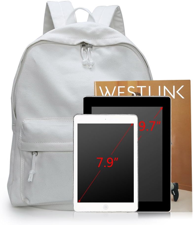 Zicac Canvas Backpack, Classic Basic Daypack, Lightweight Casual Travel Daypack Satchel Backpack Unisex