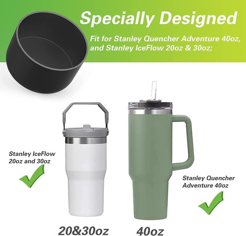 Protective Silicone Boot for 12oz - 24 oz Hydroflask Water Bottles Tumbler Anti-Slip Bottom Sleeve Cover Bumper Cup Bottom Sleeve - Stanley Cup Accessories,Black