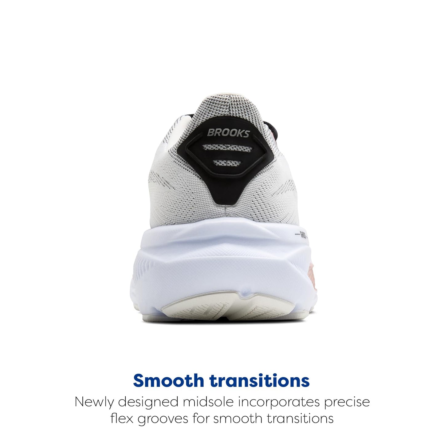 Brooks Women’s Ghost 17 Neutral Running Shoe - White/Black/Rose Gold - 9.5 Medium