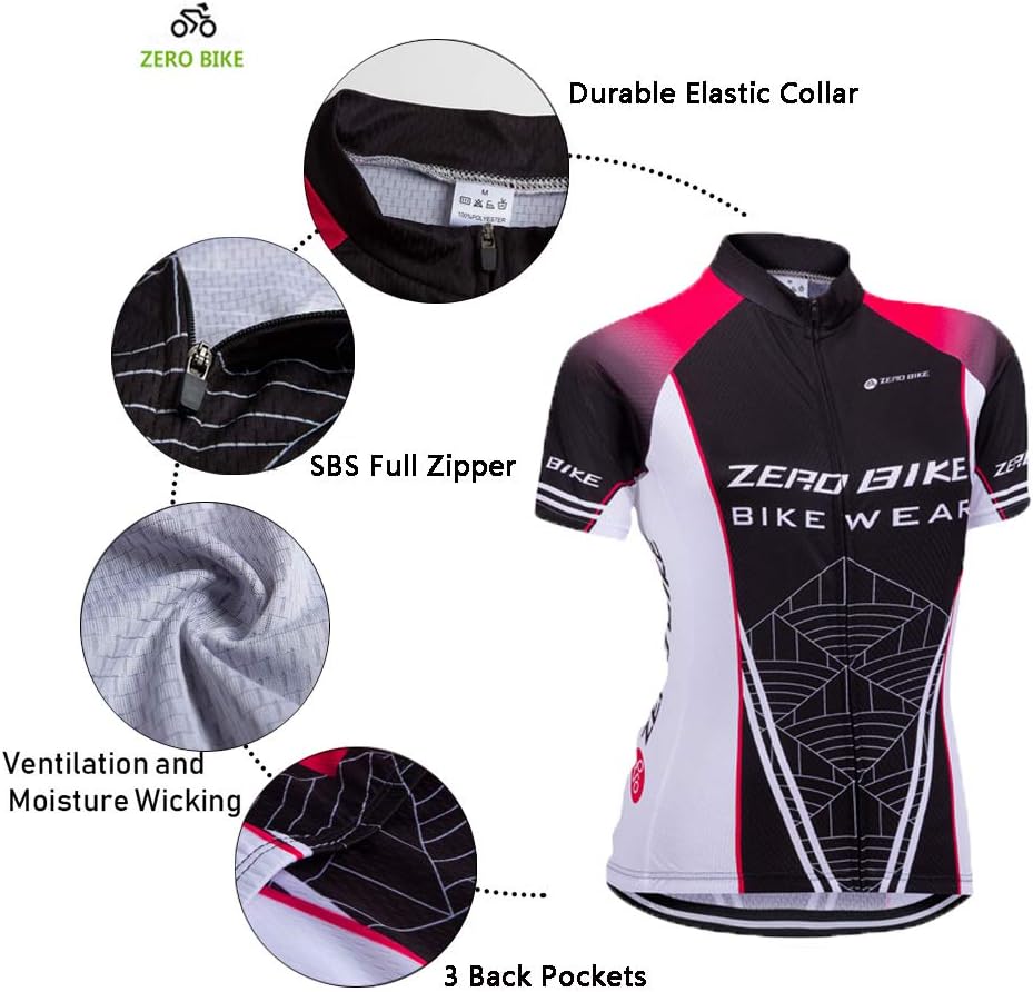 ZEROBIKE® Women's Short Sleeve Cycling Jersey Jacket Cycling Shirt Quick Dry Breathable Mountain Clothing Bike Top