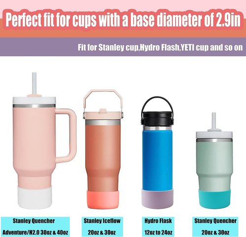 VGHNQ Boot for Stanley Cup, Silicone Sleeve for 40 30 OZ Quencher Adventure Tumbler, Bottom Boot for IceFlow Flip 30 20 oz, Base Cover Protector for 40OZ Accessories