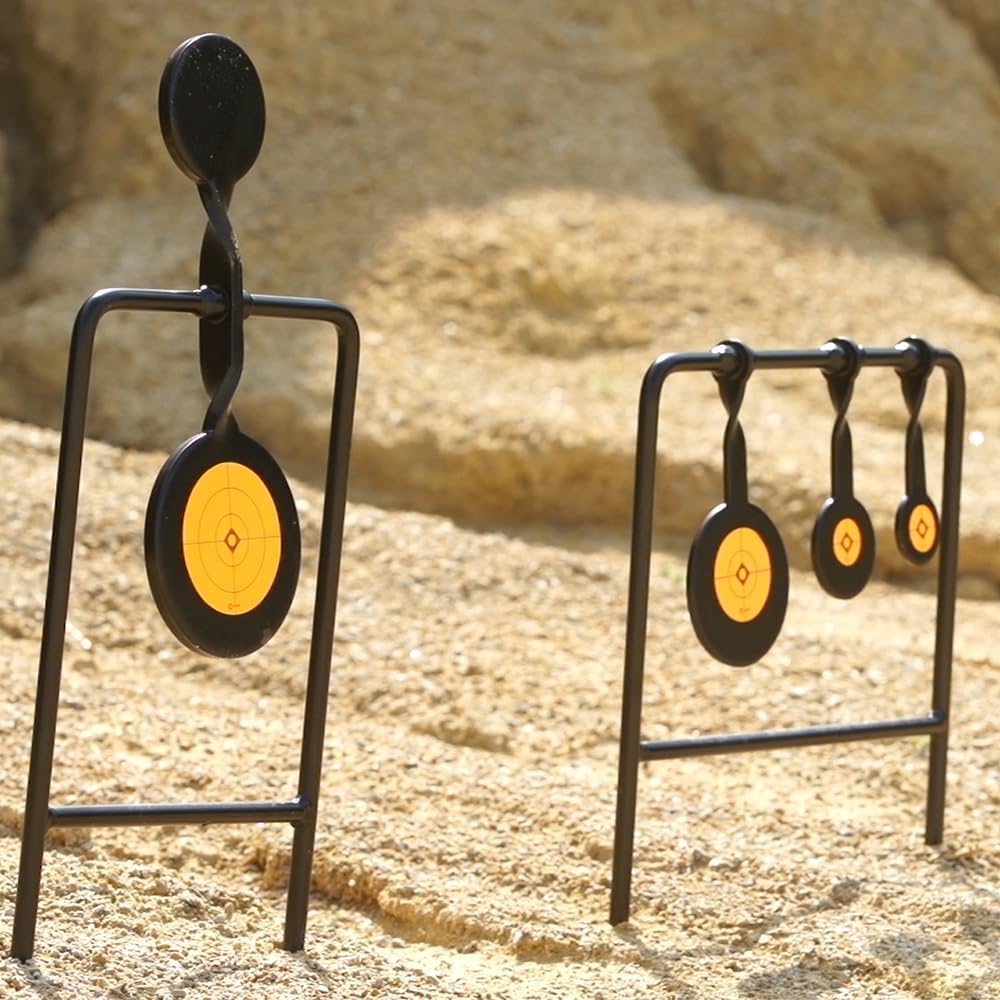 Caldwell Plink n' Swing Triple Spin .22 Rimfire Swinging Target with Durable Steel Frame for Outdoor Target Shooting and Easy Range Setup