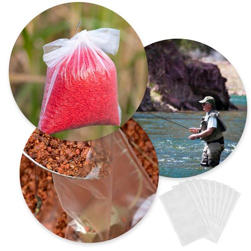 qiangXINGYai 100 Pcs Water Soluble Baits PVA Bags for Solid Bait (7 * 15CM)