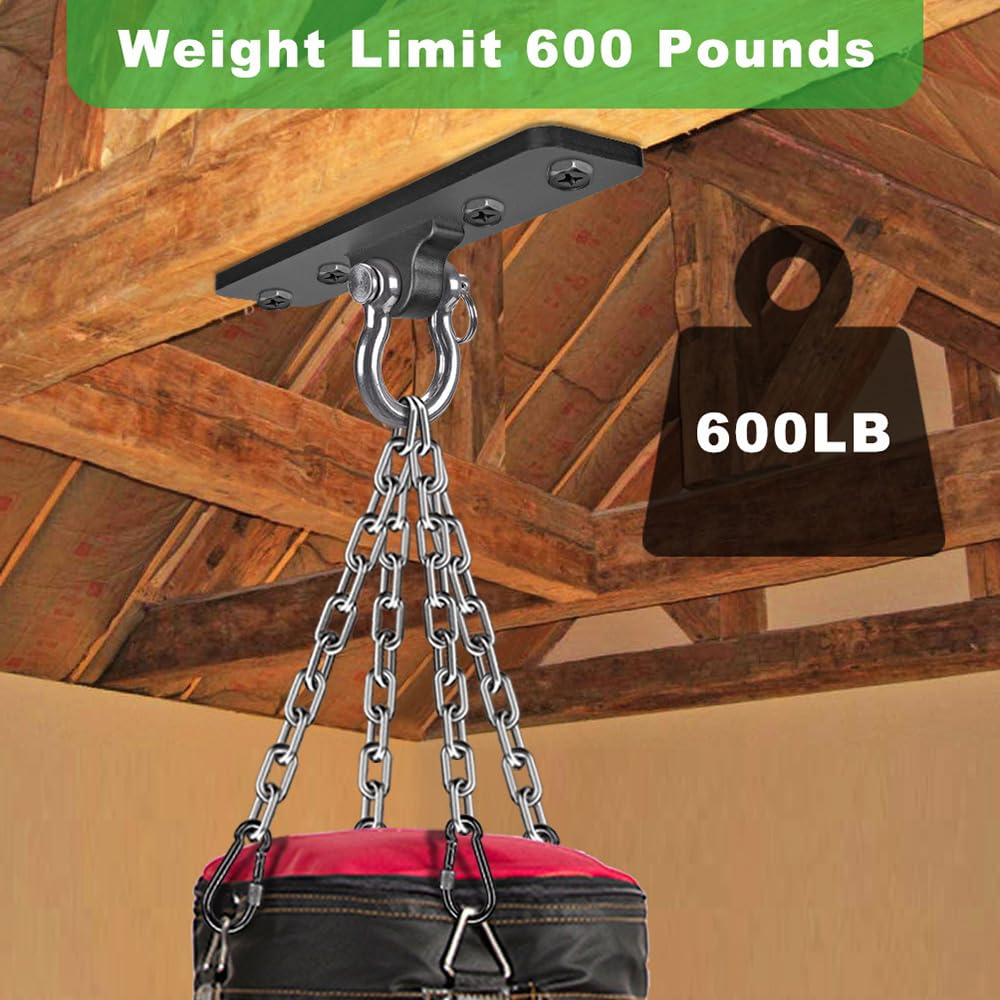 Dolibest Ceiling Mount Swing Hanger Heavy Duty Swing Set Hook for Porch Swing Hammock Chair Yoga Silk Suspension Straps Gymnastic Ring, Wall Anchor for Resistance Bands (900LB)