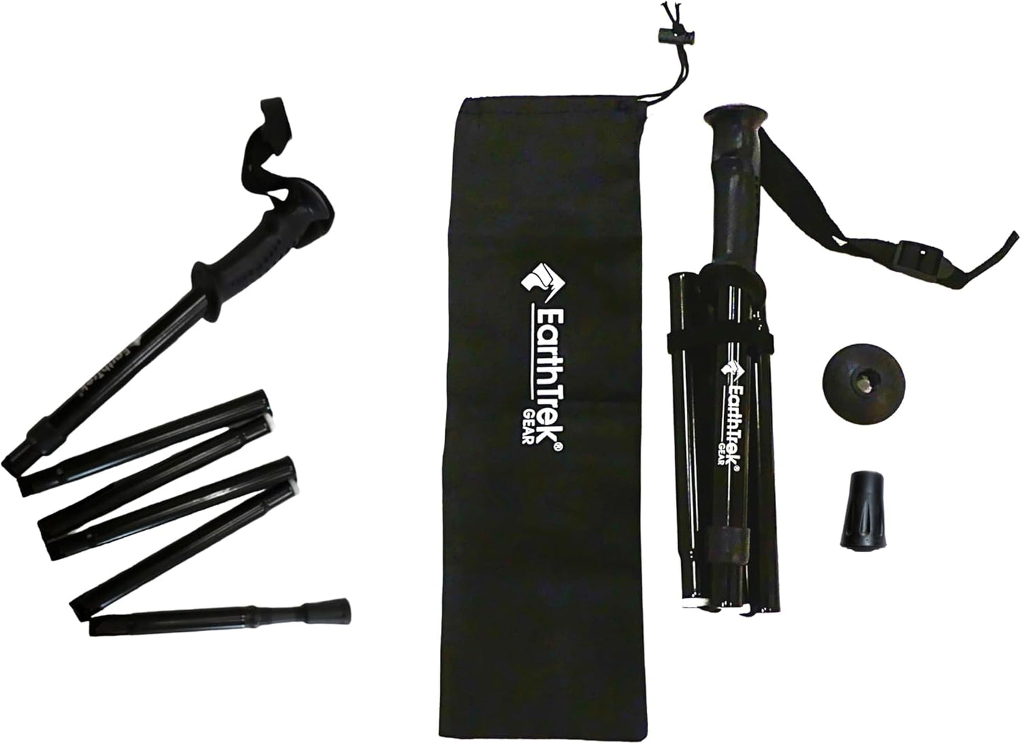 EarthTrekGear Folding Collapsible Travel Hiking Walking Trekking Pole/Shorter Women's Pole