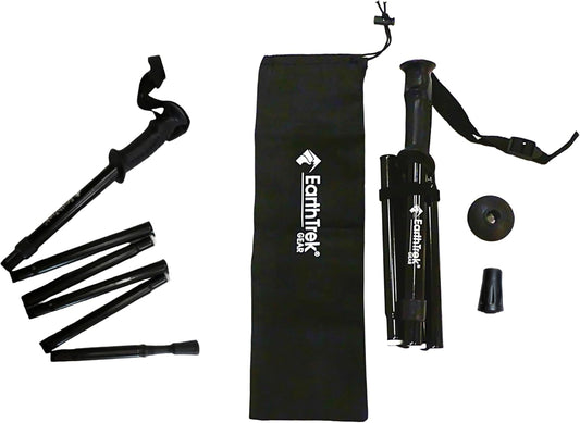 EarthTrekGear Folding Collapsible Travel Hiking Walking Trekking Pole/Shorter Women's Pole