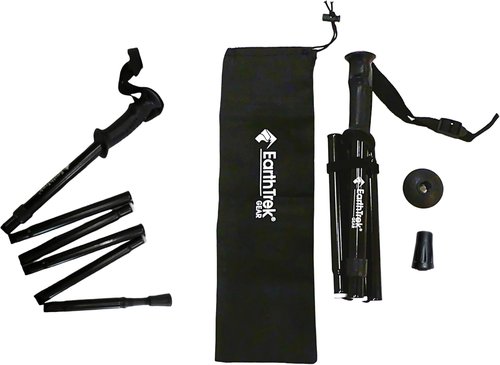 EarthTrekGear Folding Collapsible Travel Hiking Walking Trekking Pole/Shorter Women's Pole