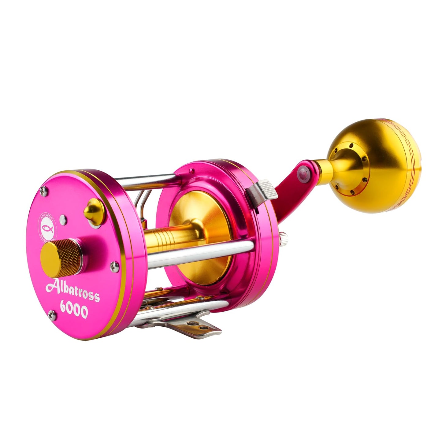 ANCIENT MARINER Albatross 6000 Catfish Reels, Conventional Round Baitcasting Reel,Pink