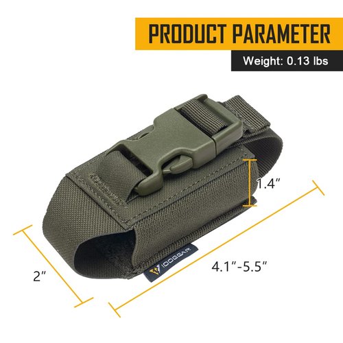 IDOGEAR Tactical Flashlight Holder Molle flashbang Pouch Magazine Pouch Multi-Purpose Tool Pouch for Vest Heavy Duty Belt Backpack (Ranger Green)