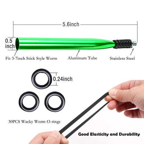 Wacky Rig Tool Wacky O-Rings for Wacky Rigging Soft Plastic Worms, Wacky Rigging Tool Fishing Bait Rigs, Wacky Worm Tool Silicone O Rings for Rubber Fishing Worms for Bass Fishing Wacky or Neko Rig