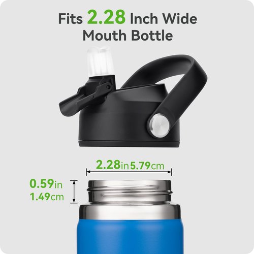 Snowfall 2 Pack Straw Lids for Hydroflask 12 16 18 32 40 OZ Wide Mouth, Replacement Lid Straws Cap for Sports Water Bottles Accessories