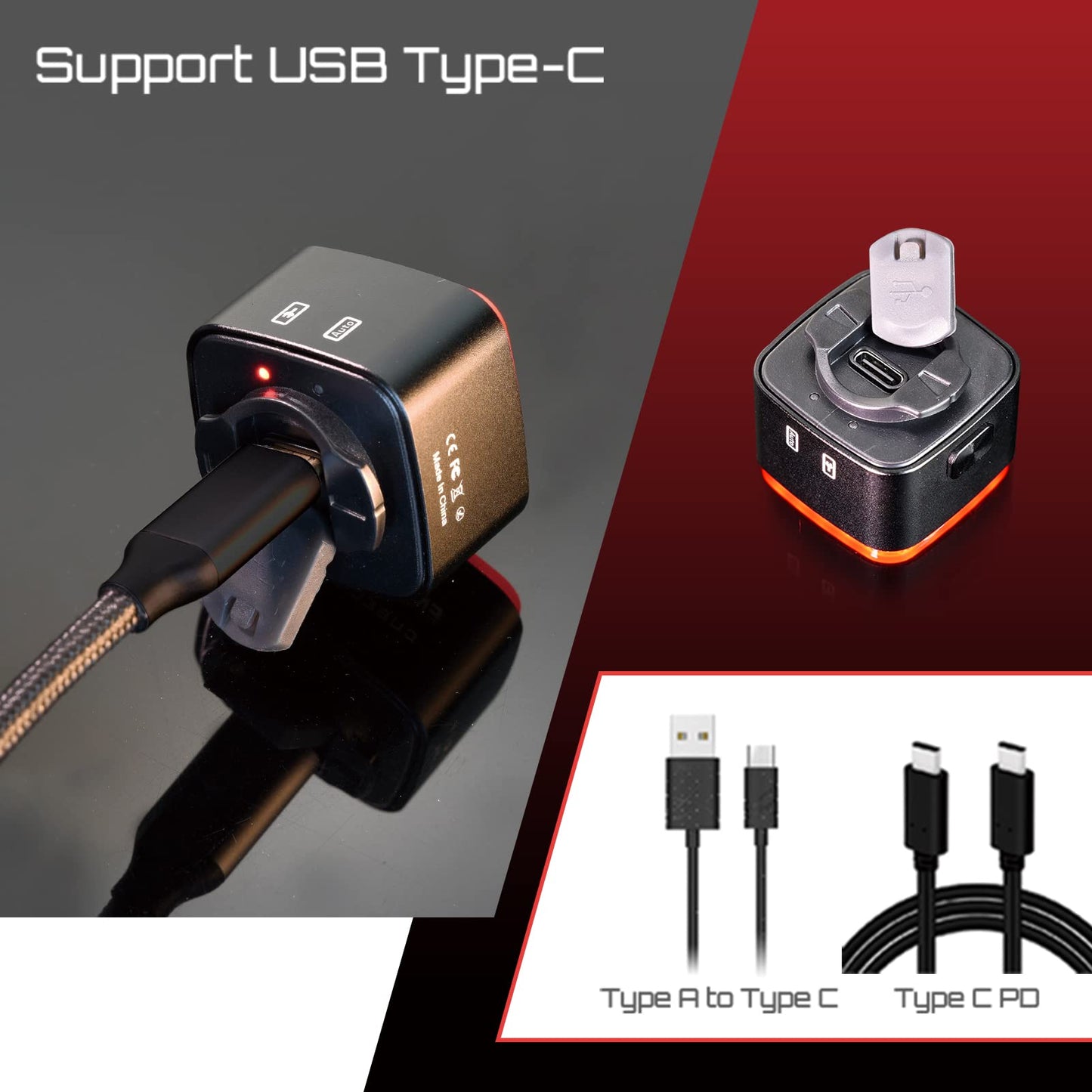 CUBELITE III Smart Bike Light,Ultra-high Visibility, Auto On/Off, Dual-Channel LED Automatic Brake-Sensing Taillight, USB Type-C Rechargeable Ultra-Long Standby, IPX6 Waterproof, 4 Lighting Modes.