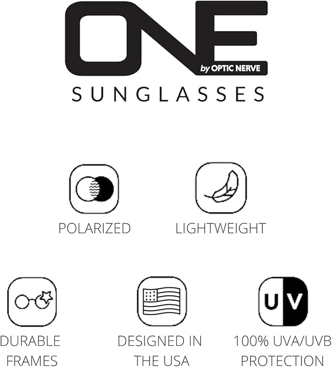 Optic Nerve Tightrope Polarized Sport Sunglasses – Lightweight Sportwrap Frame, UV Protection, Anti-Glare – Unisex Fit