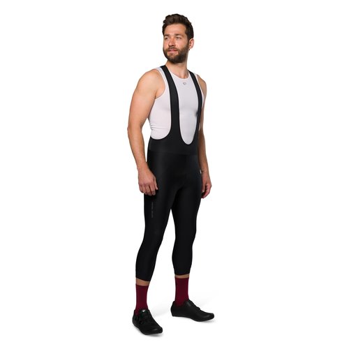 PEARL IZUMI Men's 18.75" Attack 3/4 Bib Tights, Reflective Elements with Elite Levitate Chamois & Premium Fabric, Black, Small