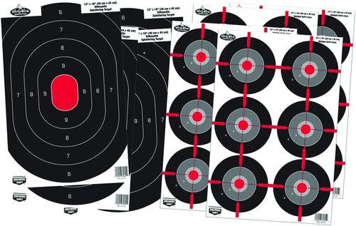 Birchwood Casey Non-Adhesive Dirty Bird White Splattering 12" X 18" Practice Shooting Target Combo Pack for Indoor and Outdoor Use