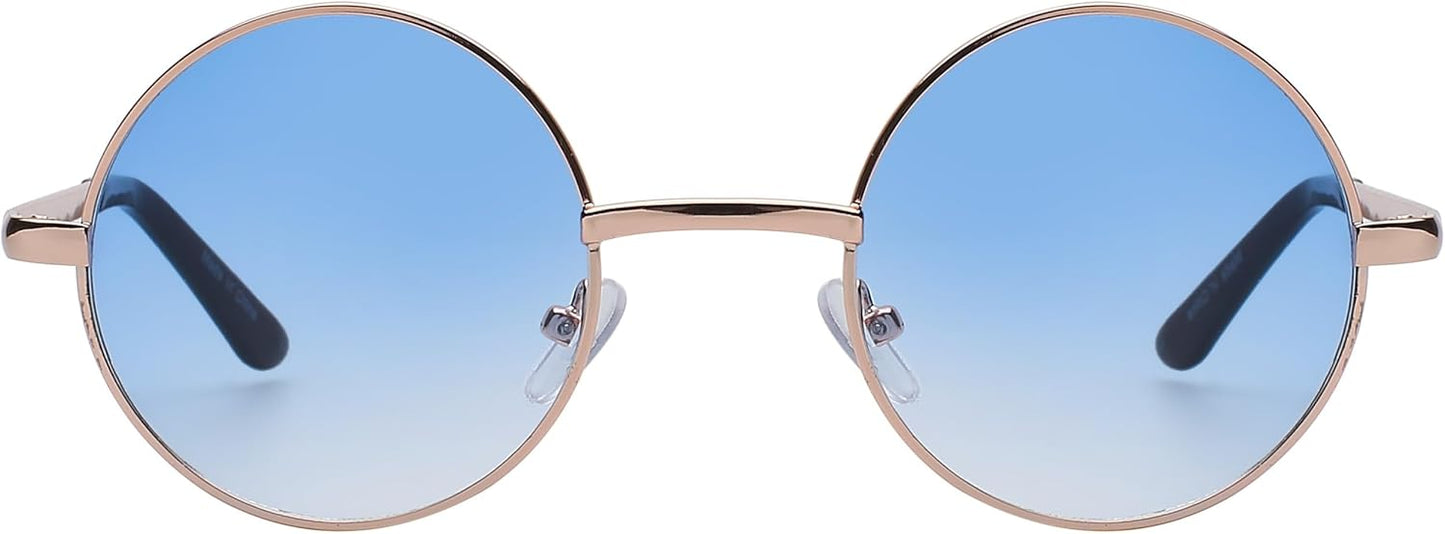 OWL Round Sunglasses Metal Frame Hippie Sunglasses UV400 Polycarbonate Circle Lens John Lennon Sunglasses for Men Women