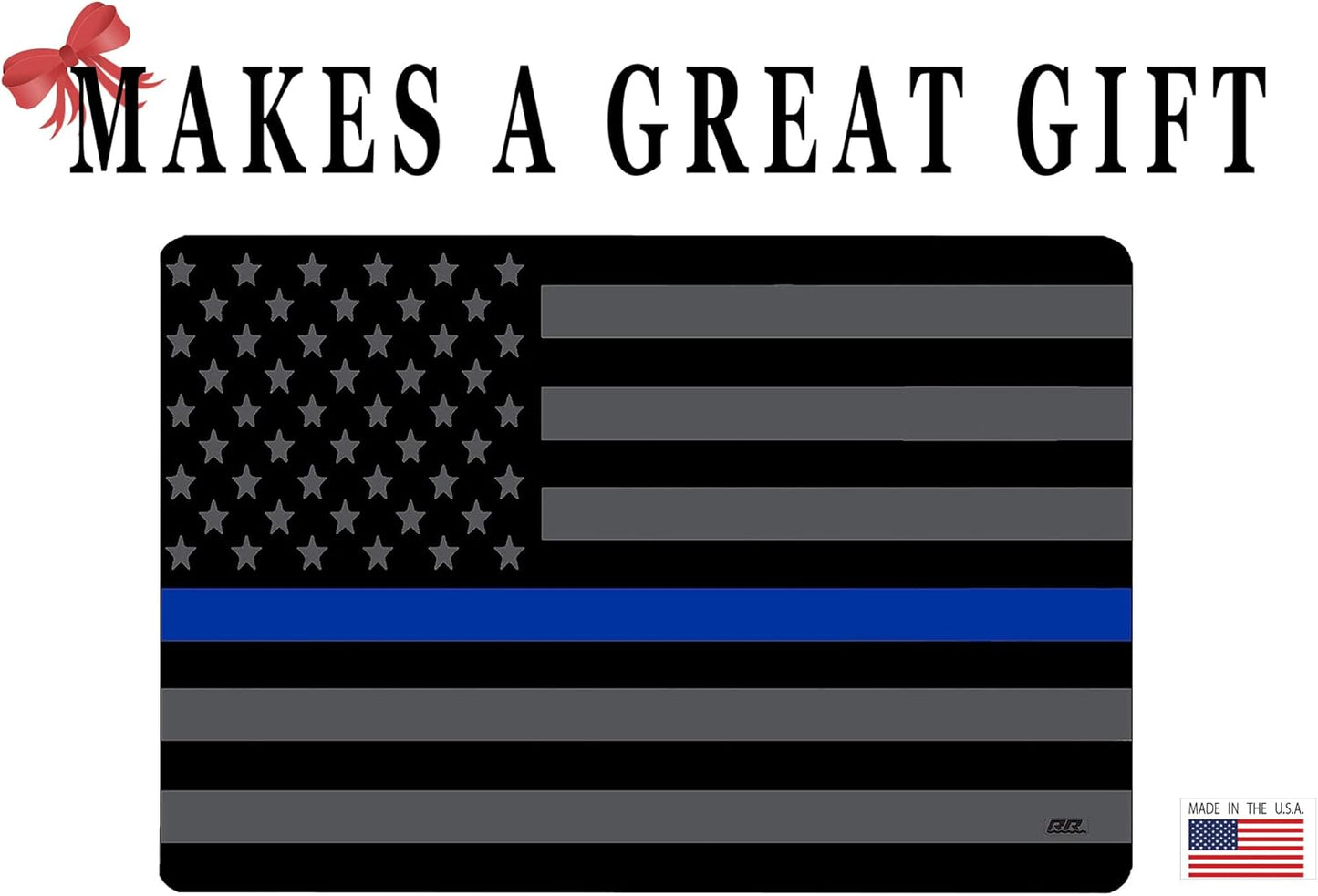 Rogue River Tactical Subdued Thin Blue Line Flag Gun Cleaning Mat Bench Pad Gift for Police Officer Law Enforcement