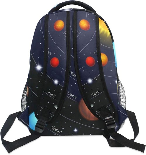 Backpack Universe Space Galaxy Solar System Shoulder Bag Daypack Travel Hiking for Boys Girls Men Women