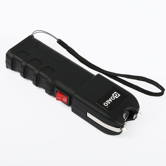 GOAEO Stun Gun - 59 Billion Heavy Duty Stun Gun with LED Flashlight, Includes Wrist Strap and Belt Holster (Black)