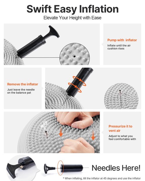 YOTTOY Wobble Cushion - Engage Core Stability with our Extra Thick Premium Balance Disc for Adult Balance and Sensory Wiggle Seat for Kids (gray)