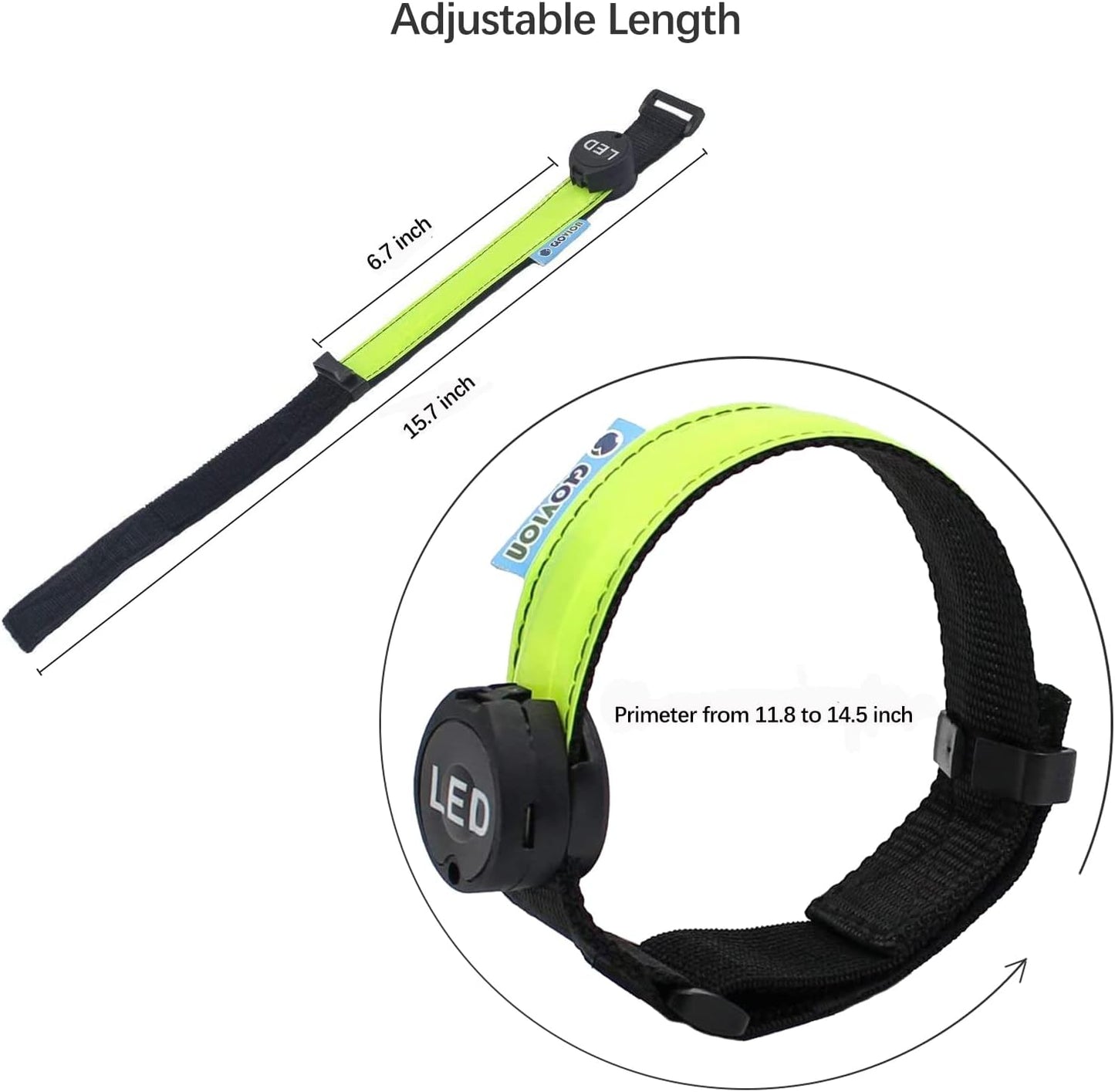 Glovion Reflective Running Gear LED Armband Rechargeable