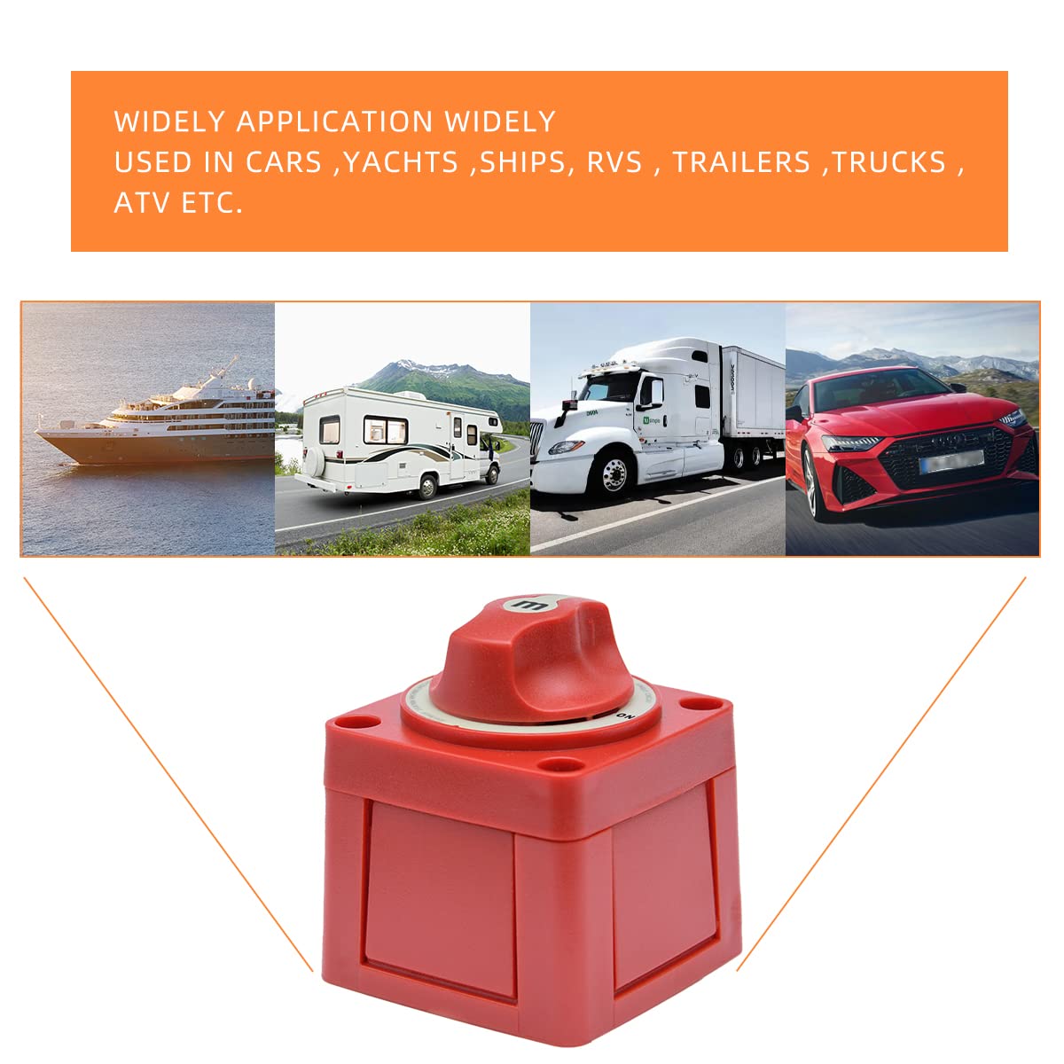 CXBB M Series Battery Switch 6006, Marine Battery Switch 48V 300A Power, for Boat Battery Single Circuit On/Off